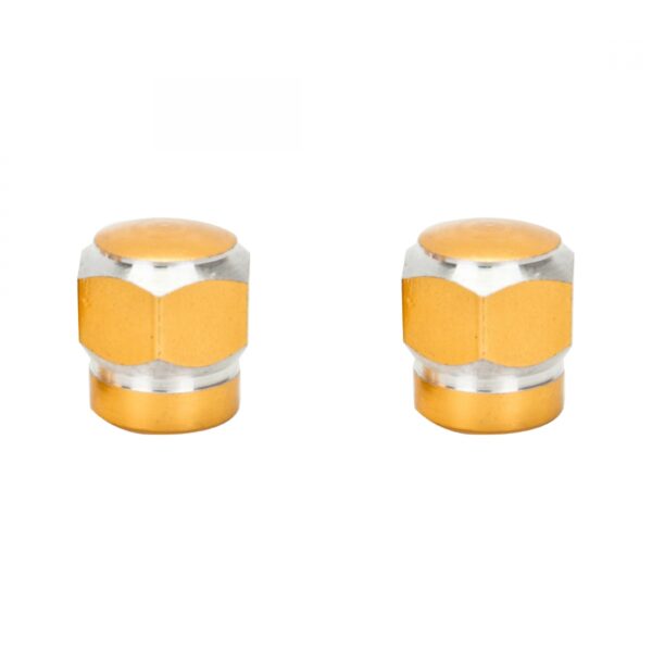 VALVE CAPS TRIKTOPZ HEX 2-TONE GD 1pr/PK